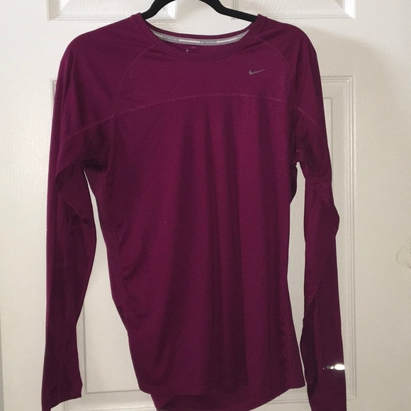 Nike Tops - Nike Long-sleeve Dry-Fit Fuchsia Workout Shirt